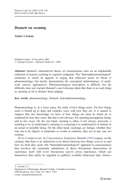 Dennett on seeming