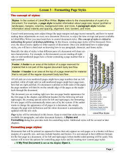 Lesson 3 - Formatting Page Styles