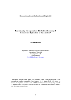 Reconfiguring Subregionalism: The Political Economy of