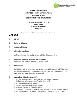agenda - Saskatoon Public Schools