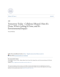 Tomorrow Today - Cellulosic Ethanol