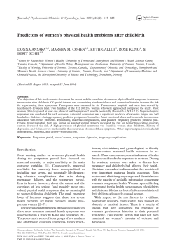 Predictors of women`s physical health problems after childbirth