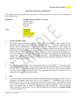 Training Services Agreement