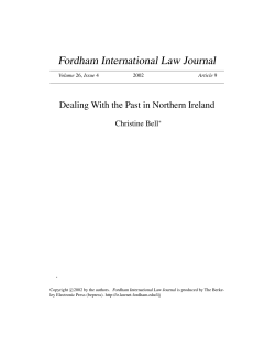 Dealing With the Past in Northern Ireland