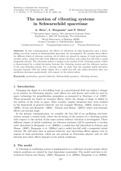 The motion of vibrating systems in Schwarzchild spacetime