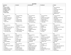 Activities Calendar