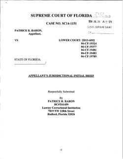 SUPREME COURT OF FLORIDA . s so