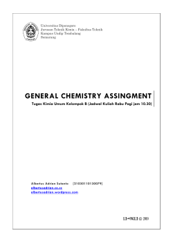 general chemistry assingment