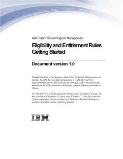 Eligibility and Entitlement Rules Getting Started