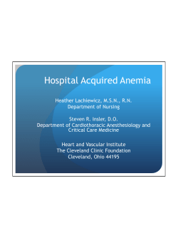 Hospital Acquired Anemia