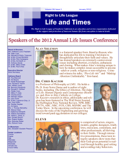 January 2012 - Right to Life League of Southern California