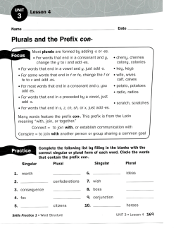 Plurals and the Prefix con