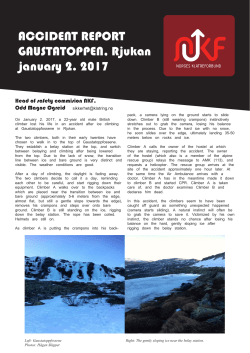 ACCIDENT REPORT GAUSTATOPPEN, Rjukan january 2. 2017