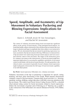Speed, Amplitude, and Asymmetry of Lip Movement