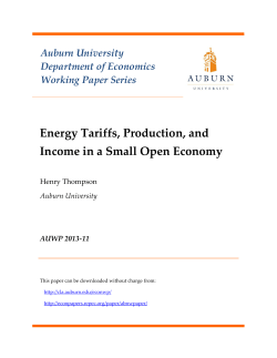 Energy Tariffs, Production, and Income in a