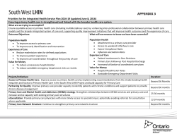 Priorities for the Integrated Health Service Plan