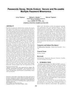 Passwords Decay, Words Endure: Secure and Re
