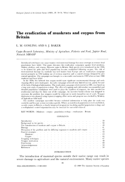 The eradication of muskrats and coypus from Britain
