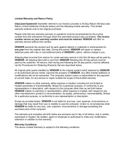 Returns/Warranty - ClipLizard Systems