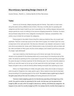 Discretionary Spending Design Check