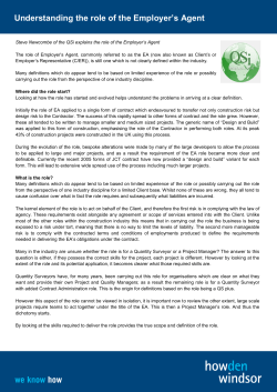 Understanding the role of the Employer`s Agent