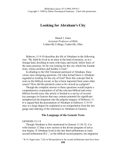 Looking for Abraham`s City