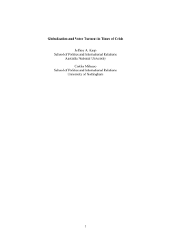 1 Globalization and Voter Turnout in Times of Crisis