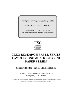 Starving the beast: The psychology of budget deficits.