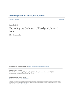 Expanding the Definition of Family: A Universal Issue