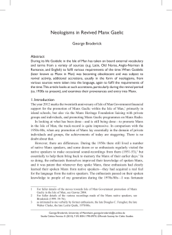 Neologisms in Revived Manx Gaelic