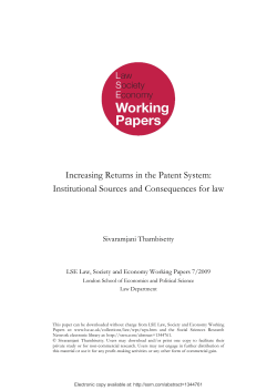 Increasing Returns in the Patent System: Institutional Sources and