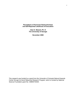 1 Perceptions of Hurricane Destructiveness and Self