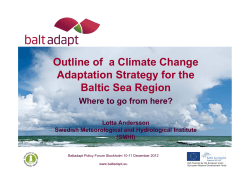 Presentation of the 1st draft Climate Change Adaptation