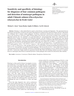 Sensitivity and specificity of histology for diagnoses of four common