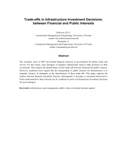 Trade-offs in Infrastructure Investment Decisions: between Financial