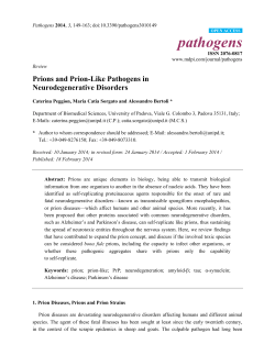 Prions and Prion-Like Pathogens in Neurodegenerative Disorders