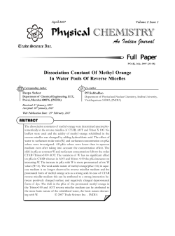 Dissociation Constant Of Methyl Orange In