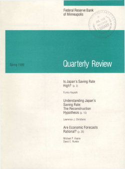 Is Japan`s Saving Rate High - Federal Reserve Bank of Minneapolis