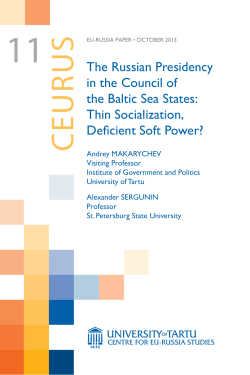 The Russian Presidency in the Council of Baltic Sea States