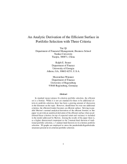 An Analytic Derivation of the Efficient Surface in Portfolio Selection