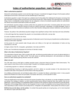 Index of authoritarian populism: main findings