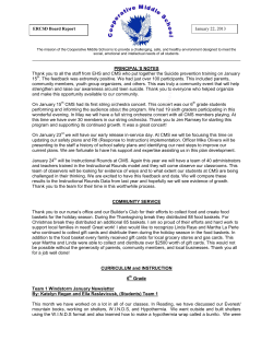 PRINCIPAL`S NOTES Thank you to all the st