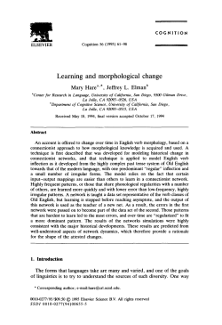 Learning and morphological change - Indiana University Cognitive