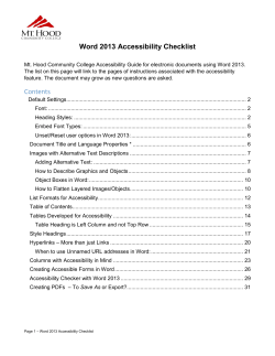 MHCC Word 2013 Accessibility Checklist