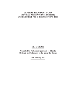Central Provident Fund (revised MiniMuM suM sCheMe