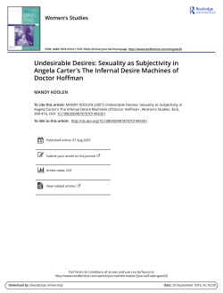 Undesirable Desires: Sexuality as Subjectivity in Angela Carter`s