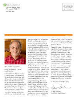 Dear South Congregation, Aslan is on the move