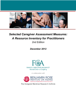 Selected Caregiver Assessment Measures