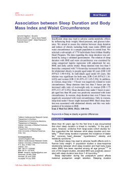 Association between Sleep Duration and Body Mass Index