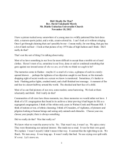 Did I Really Do That? Rev. David Takahashi Morris Mt